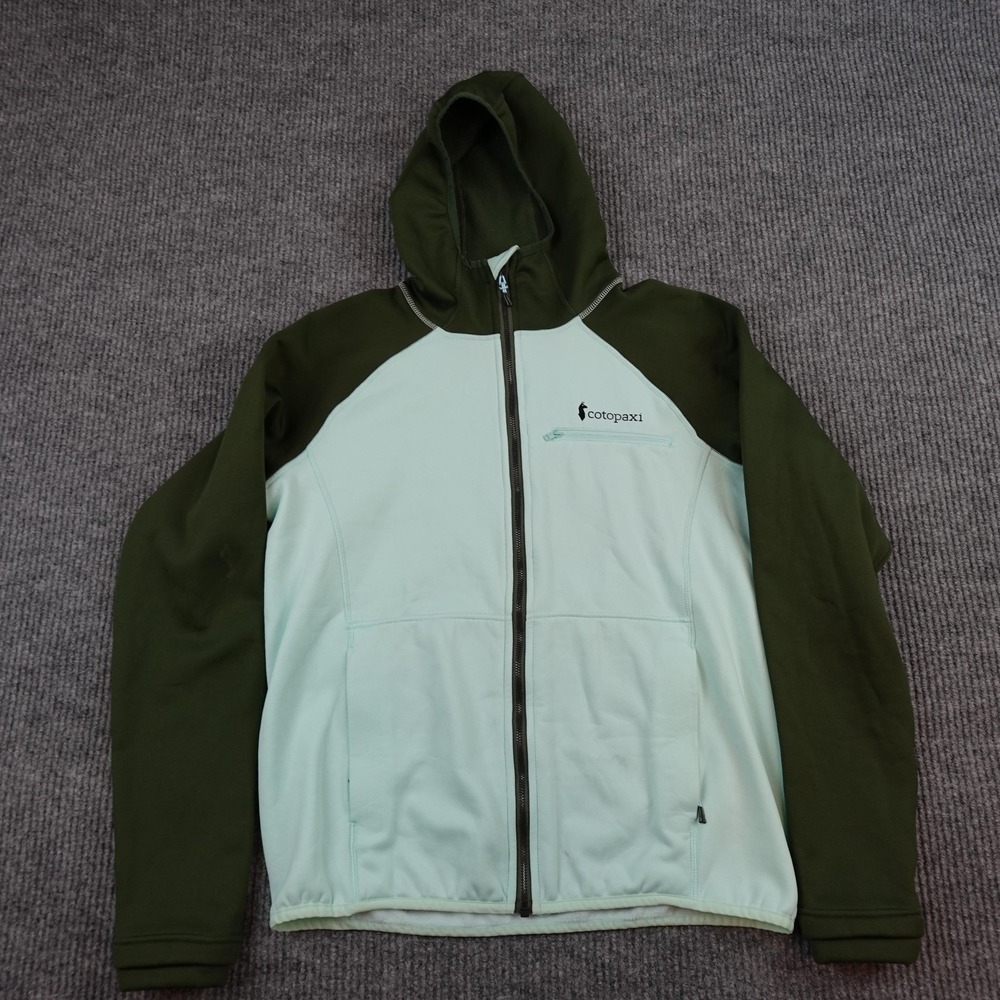 Cotopaxi Sambaya Jacket Mens Medium Green Hooded Full Zip Fleece Hiking